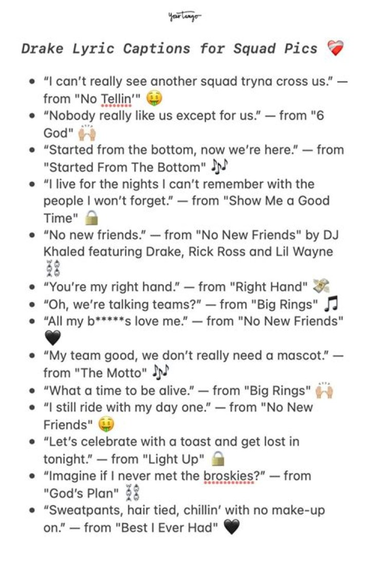 14 Drake Lyrics That Make The Perfect Instagram Captions For Your Squad