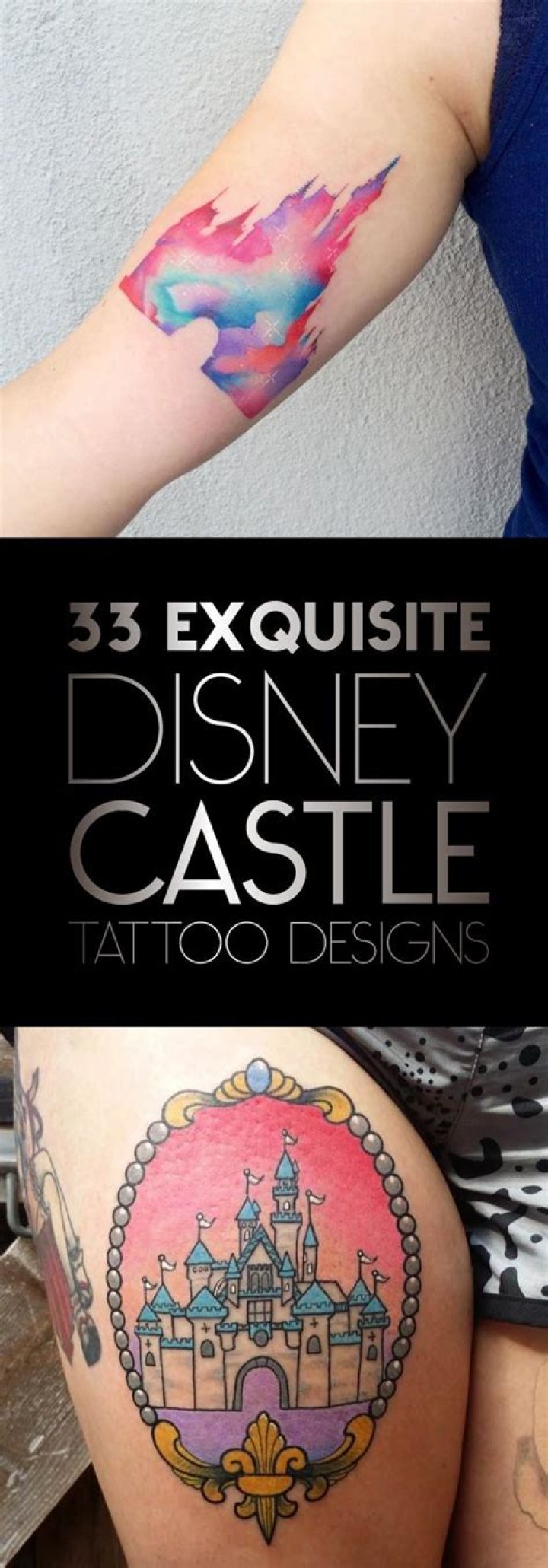 33 Exquisite Disney Castle Tattoo Designs TattooBlend