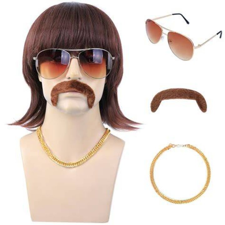 70s Moustache BROWN Joke.co.uk