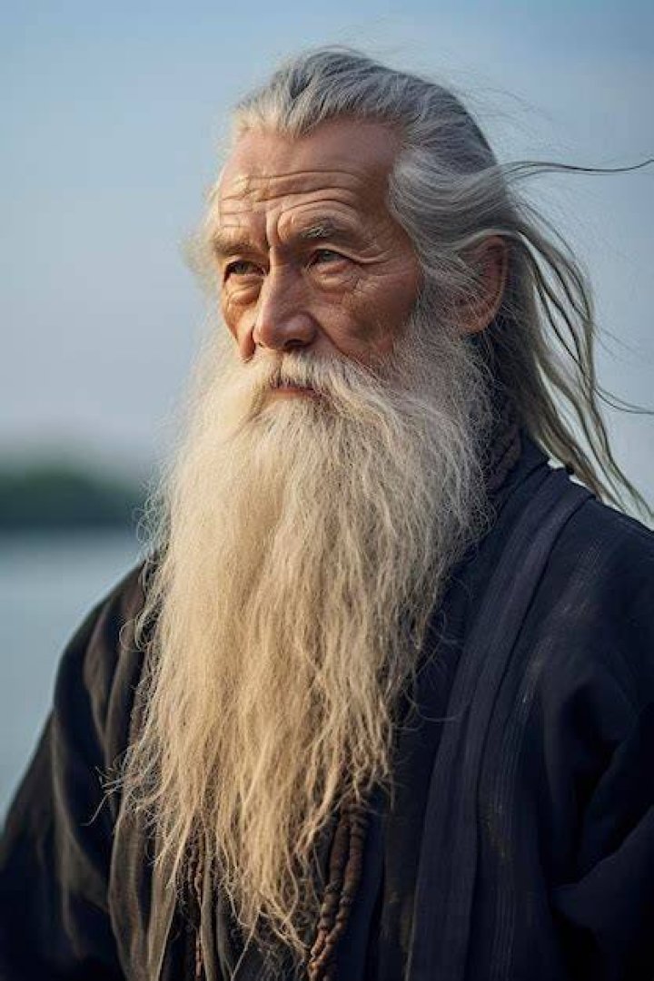 an old man with long blonde hair wearing a baseball cap in front of a
