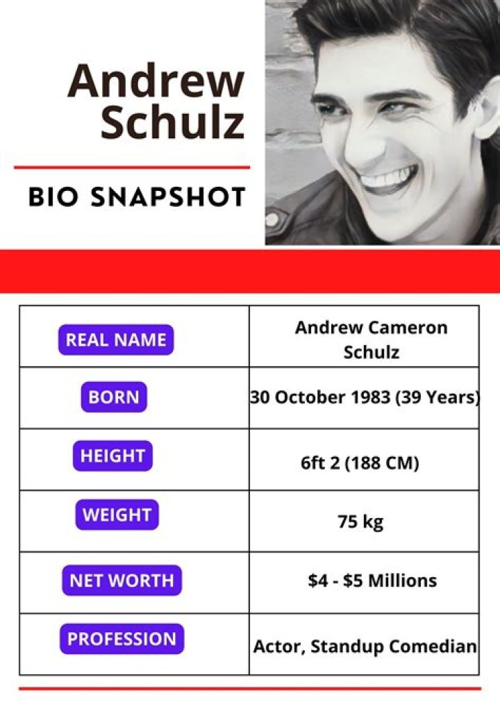 Andrew Schulz Bio, Age, Height, Weight, Career, Net Worth, Affair, Trivia, Facts, Dating, Life, Wiki