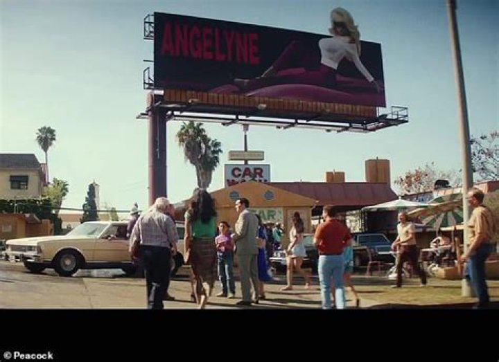 Angelyne steps out in plunging mini dress as trailer released for
