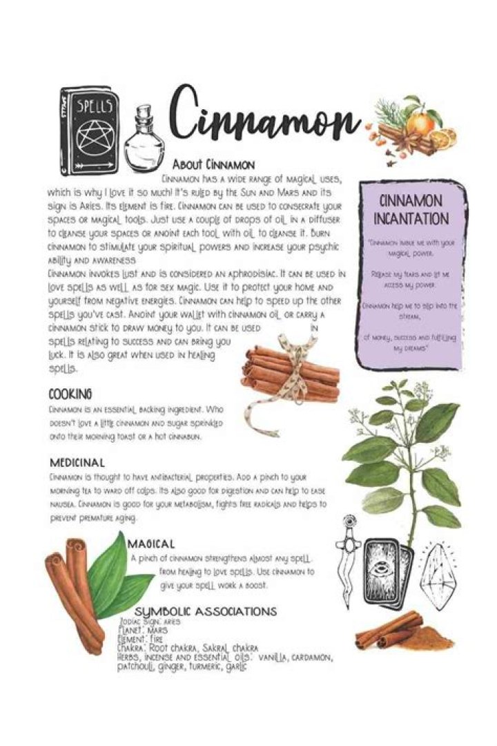 Book of Shadows Inspo Cinnamon Magic herbs, Witch herbs, Herbal magic