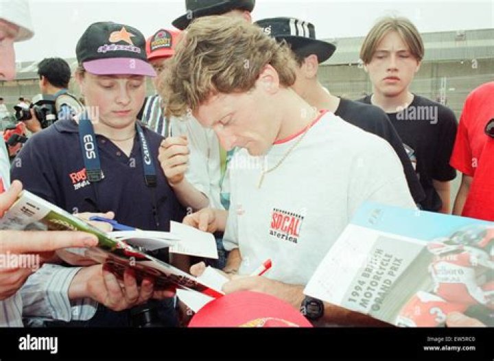 Carl Fogarty, World Superbike Racer, 22nd July 1994. Pictured with wife