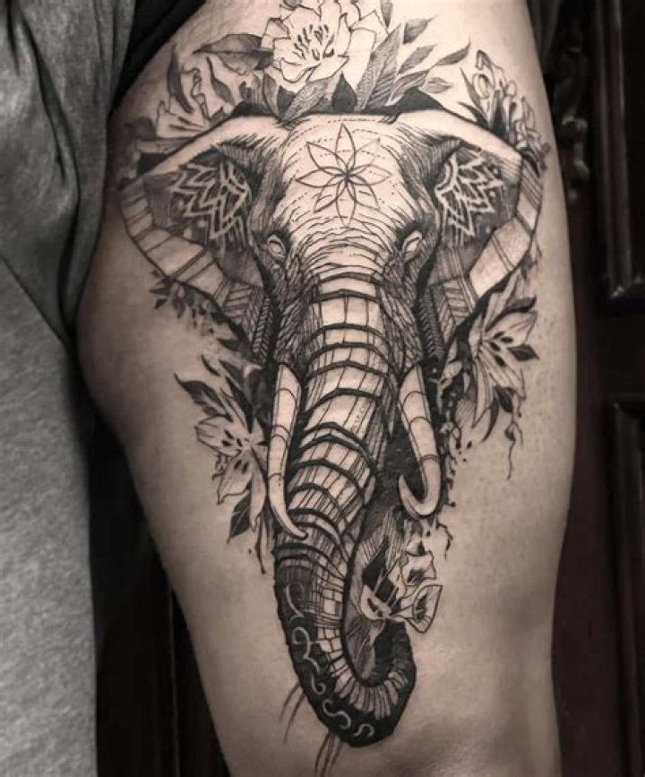Elephant Tattoo on Thigh Designs, Ideas and Meaning Tattoos For You