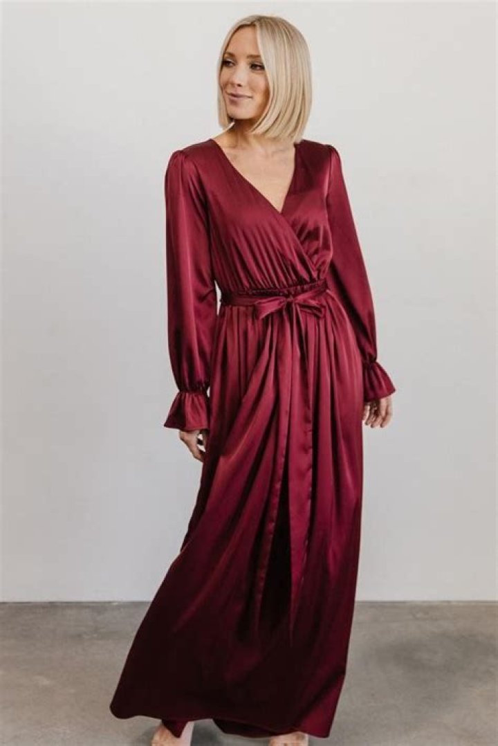 Holly Satin Maxi Dress Cranberry Baltic Born