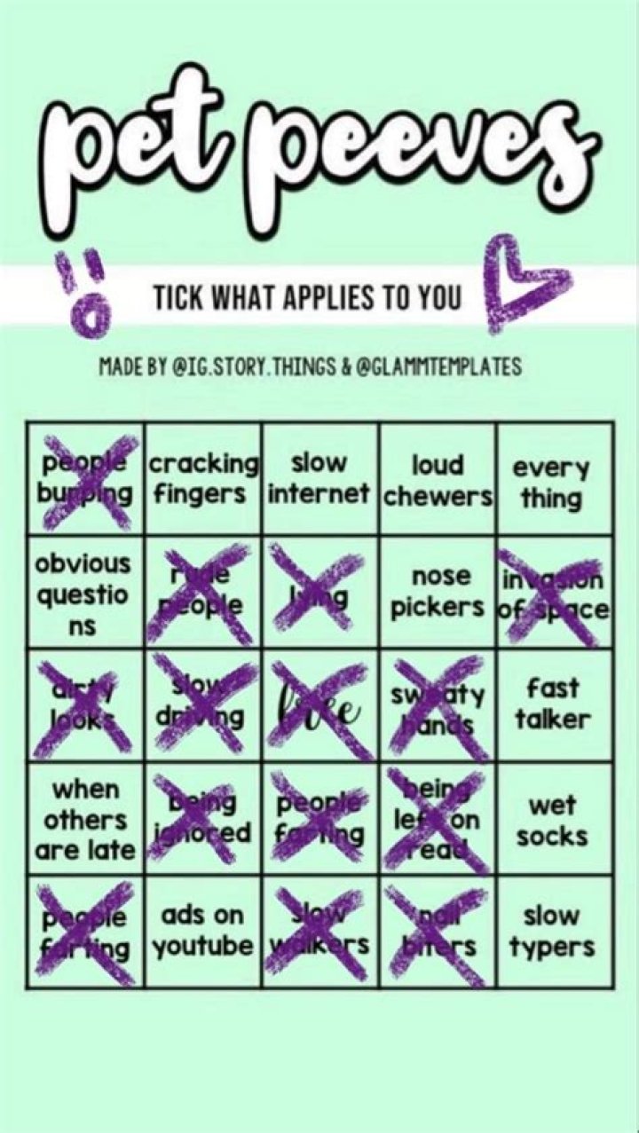 Instagram Story Games Pet Peeves Funny charts, Boredom cure, Fun