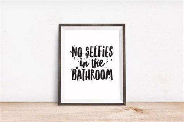 Printable Art Bathroom Quote No Selfies in the Bathroom Etsy Mirror