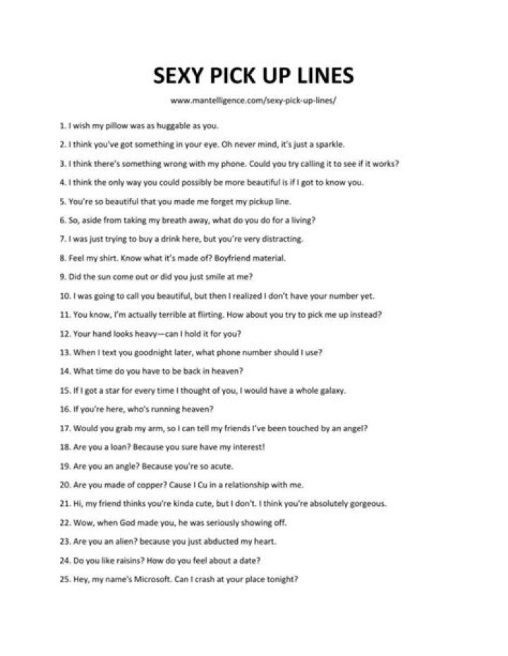 Sexual Pick Up Lines