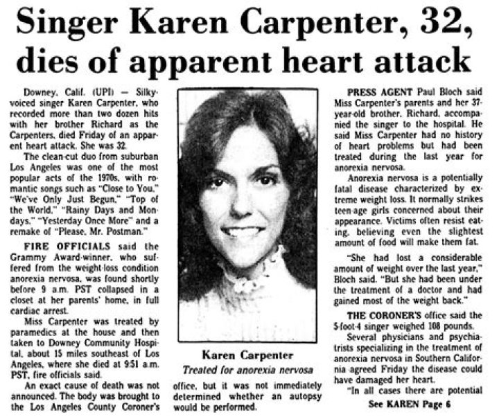 Singer Karen Carpenter Died At The Young Age, Explore Her Career And